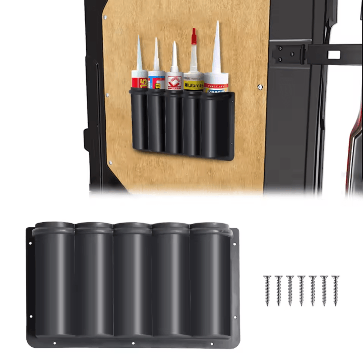 5-Slot Silicone Sealant & Caulk Tube Holder – Wall-Mounted Garage & Workshop Organizer