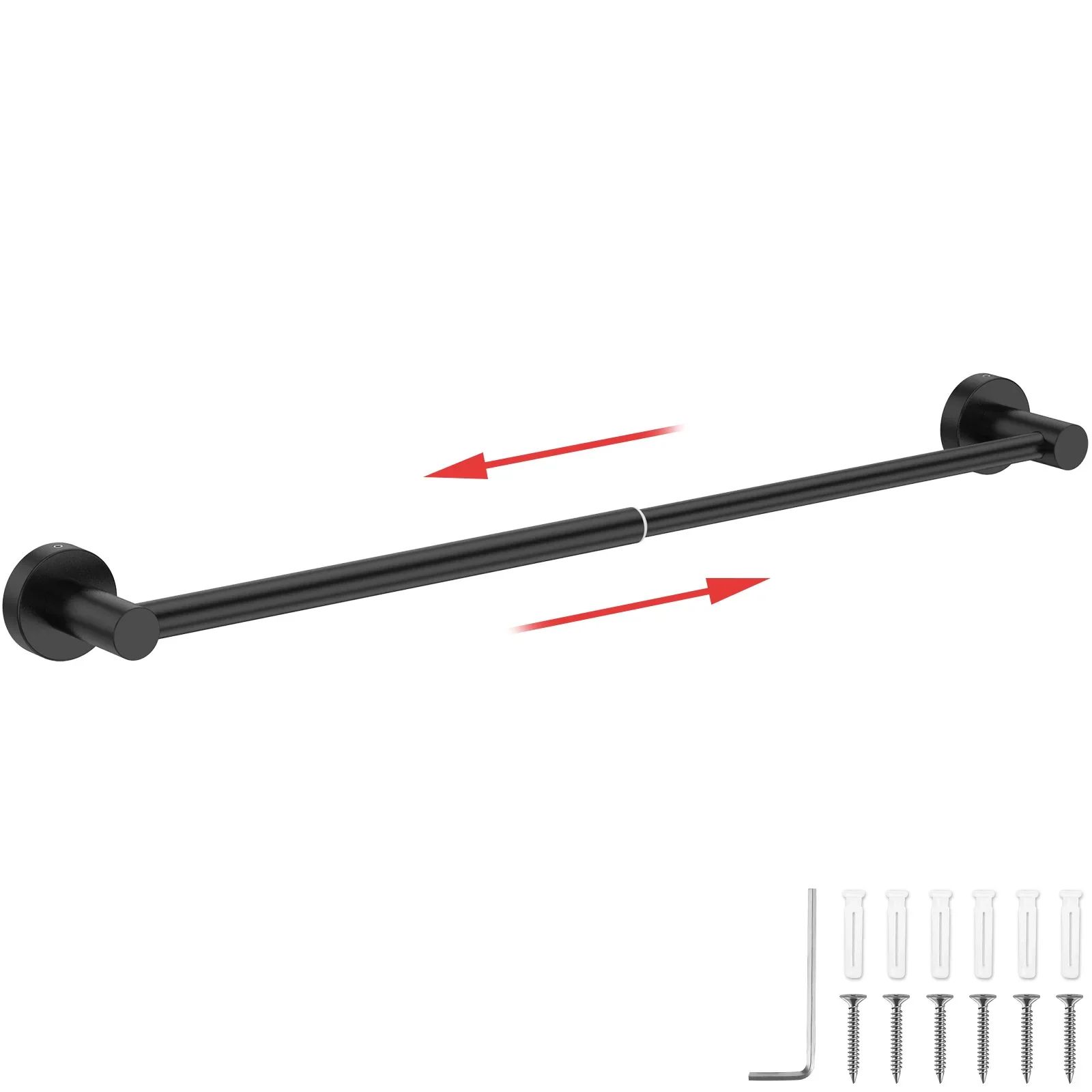 Adjustable Stainless Steel Retractable Towel Bar Wall Mounted Space-Saving Towel Holder