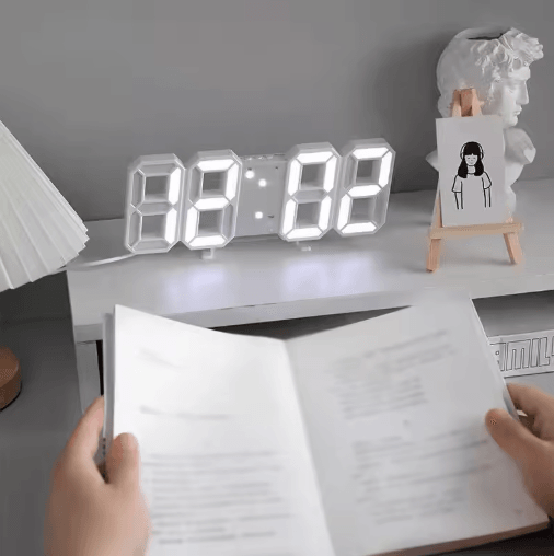 3D LED Digital Clock Voice Activated Luminous Silent Alarm Desk Clock