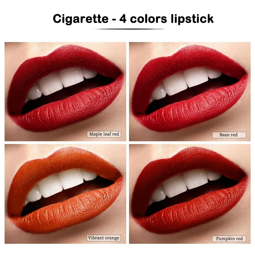 Long Lasting Waterproof Matte Lipstick Set 4 Piece Transparent Finish
