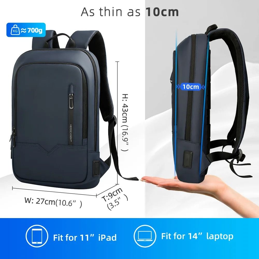 HK Slim Waterproof Laptop Backpack 15.6 Inch