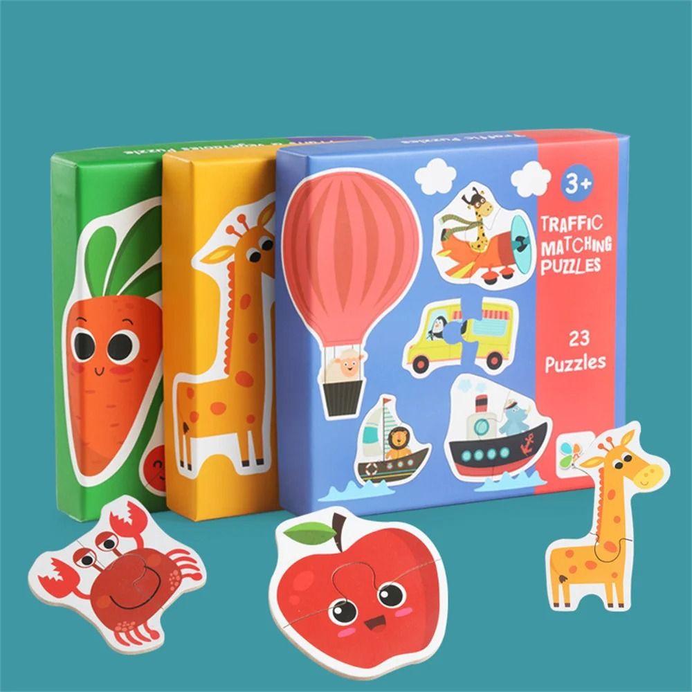 Kids Wooden Jigsaw Puzzle Matching Game Early Learning Educational Toy