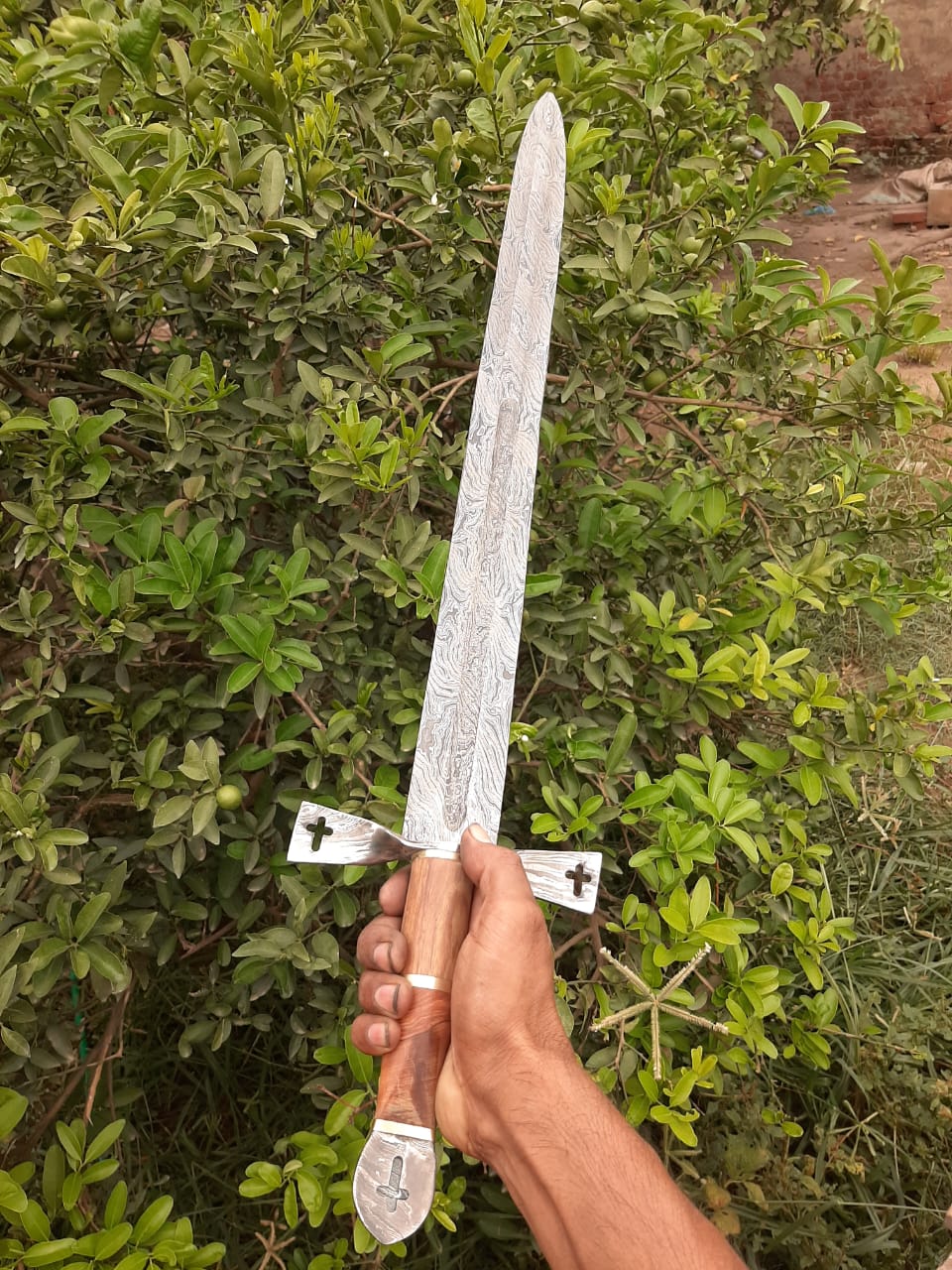 Custom handmade premium hunting Damascus steel sword 
