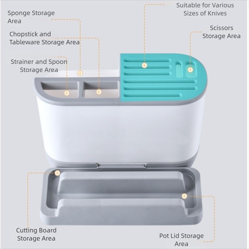 Space Saving Multi Kitchen Cutlery Holder, Waterproof Chopstick Bucket, Cutting Board Rack
