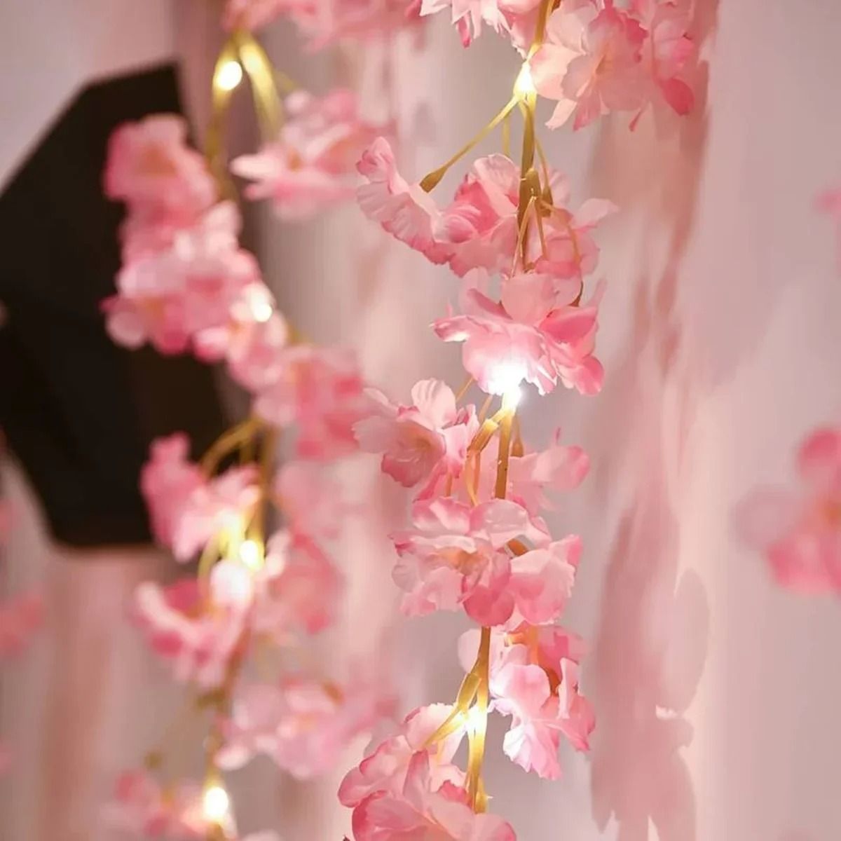 Cherry Blossom String Light Garland with 20 LED Flower Vines