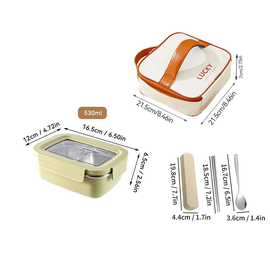 Stainless Steel Lunch Box Leak Proof Divided Microwave Safe Bento Container
