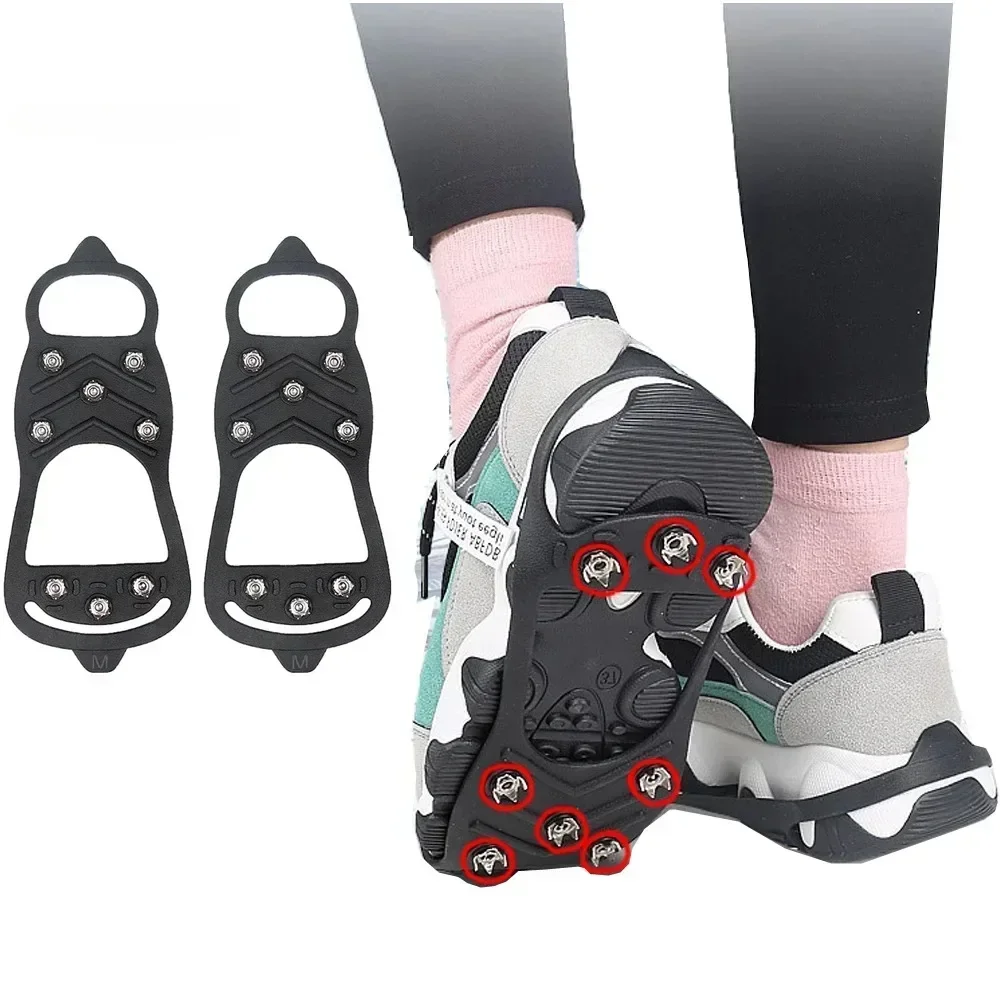 Anti-Slip Shoe Covers, Ice Gripper Spike for Winter Outdoor Hiking, Climbing, and Snow Crampons for Shoes