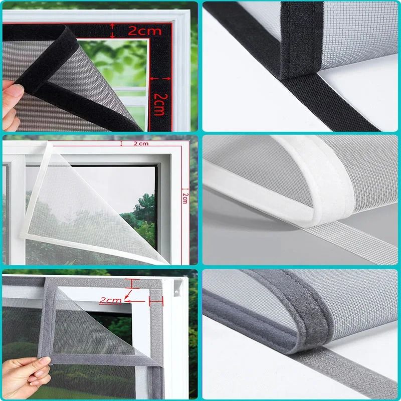 Summer DIY Window Screen Mesh – Simple Self-Adhesive Mosquito Net with 2cm Tape for Home & Office Protection