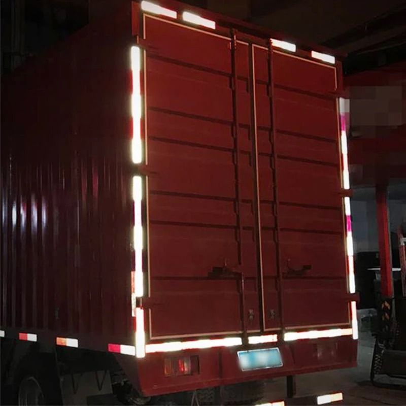 Truck Trailer Reflective Rectangle Safety Plates Adhesive Warning Stickers 8 Pack