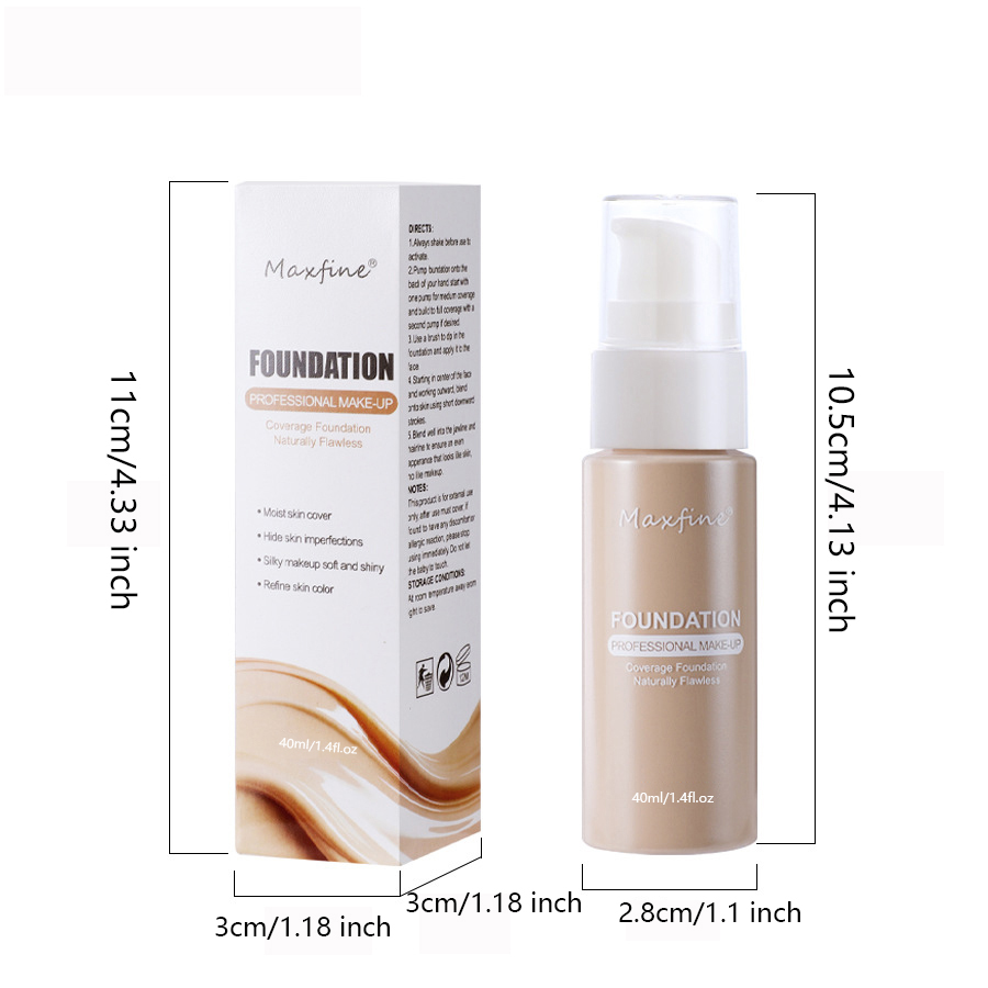 Liquid Foundation, Effective Concealer, Waterproof Sweat-resistant Makeup Professional Cosmetics, Full Coverage All Day