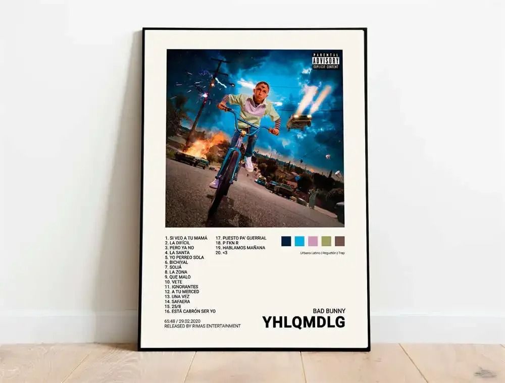 Latin Rap Music Poster Canvas Album Cover Aesthetic Wall Art Print