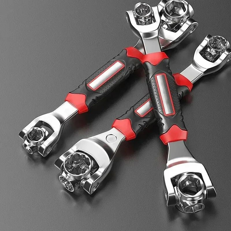 Universal Multi Functional Socket Wrench Set, with Non Slip Handle & Rotating Bone Design