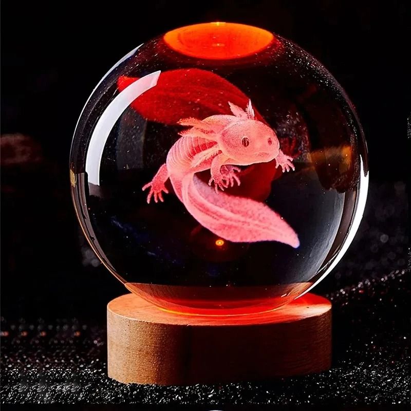 3D Laser Engraved Crystal Ball Night Light