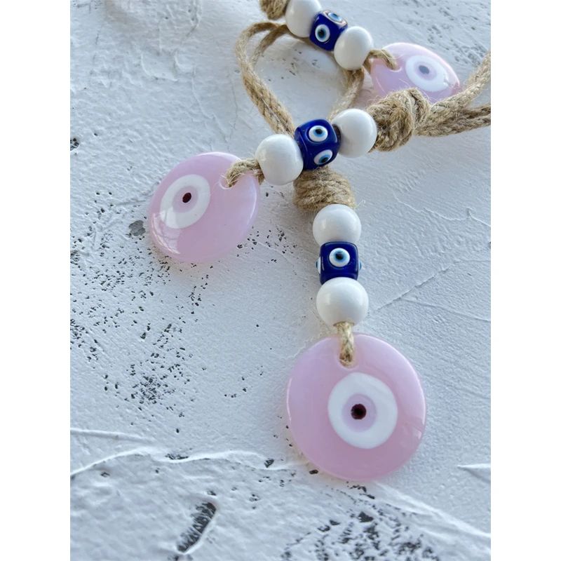 Turkish Evil Eye Glass Pendant Wall Hanging – Lucky Blue Nazar Bead Home & Car Decor