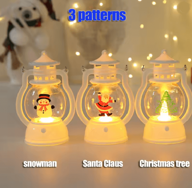 FestiveGlow Battery LED Santa Snowman Lantern