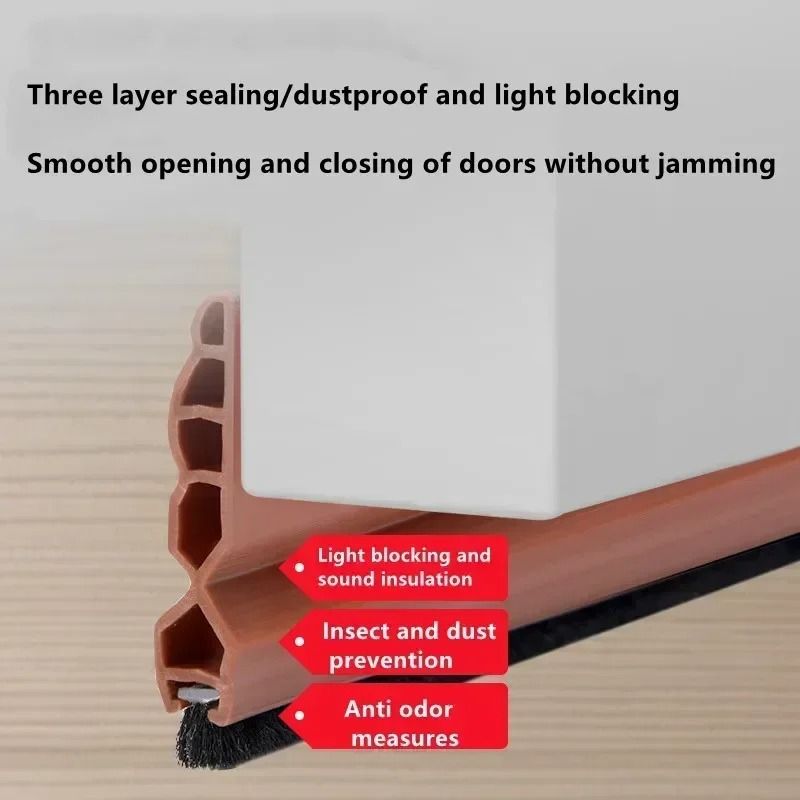 Silicone Door Bottom Seal Strip with Brush Draft Blocker