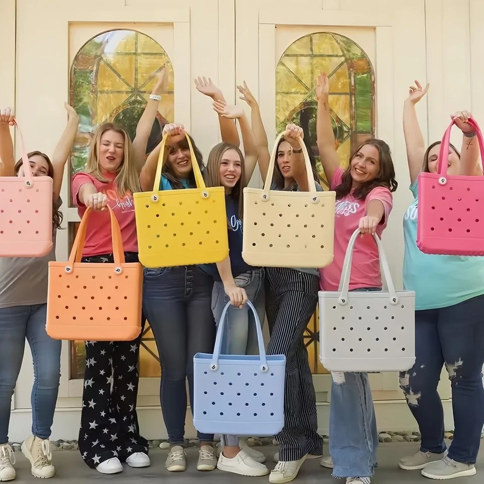 Lightweight Beach Grid Tote Bag