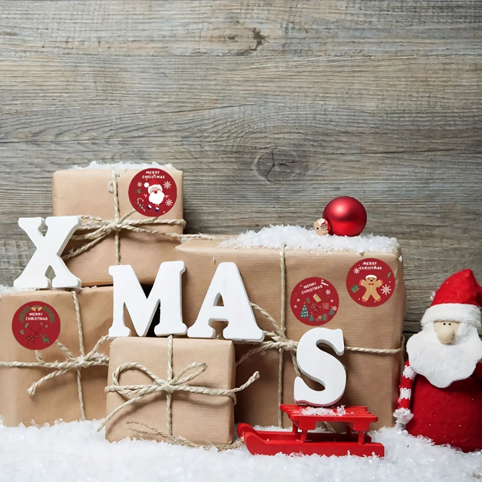 Christmas Round Self Adhesive Sticker Pack