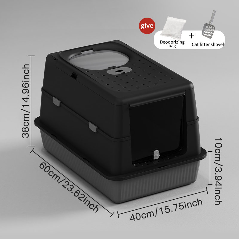 Fully Enclosed Flip-Top Cat Litter Box High-Sided, Splash-Proof & Litter-Tracking Preventive Design