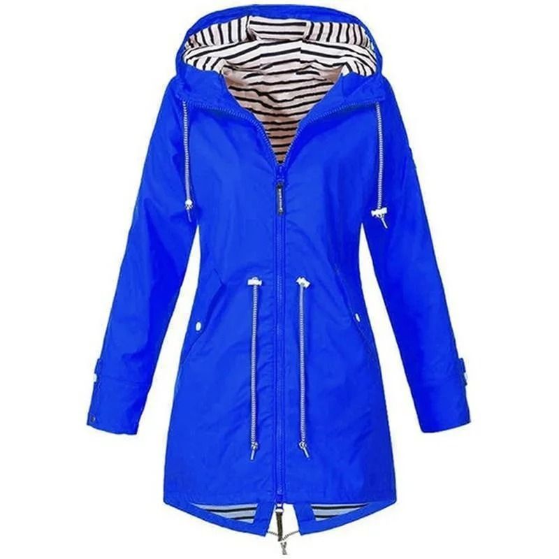 Lightweight Waterproof Womens Drawstring Trench for Hiking Outdoors