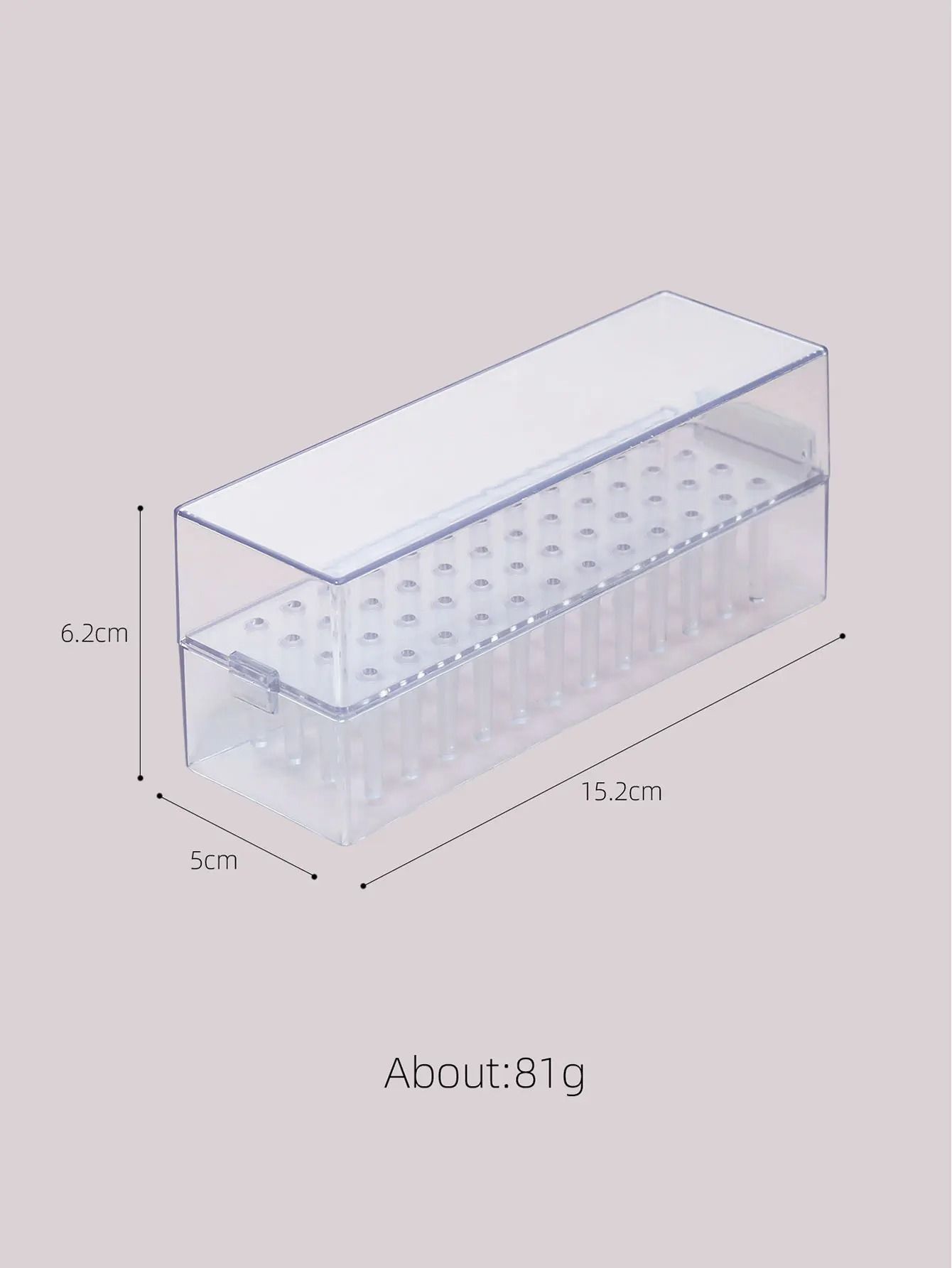 Transparent Nail Drill Bits Storage Box with 48 Holes Manicure Display Stand Organizer