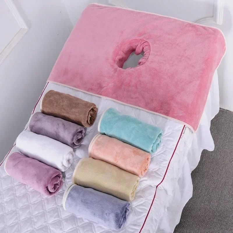 Thickened Spa Massage Table Face Towel Large Massage Bed Face Cover with Breathing Hole