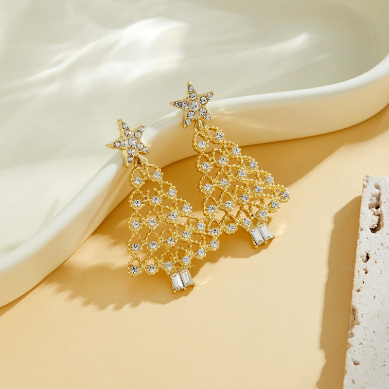 Creative Personalized Girl Gifts, Christmas Tree Star Pendant Earrings Women, Christmas Series Simple Advanced Rotating