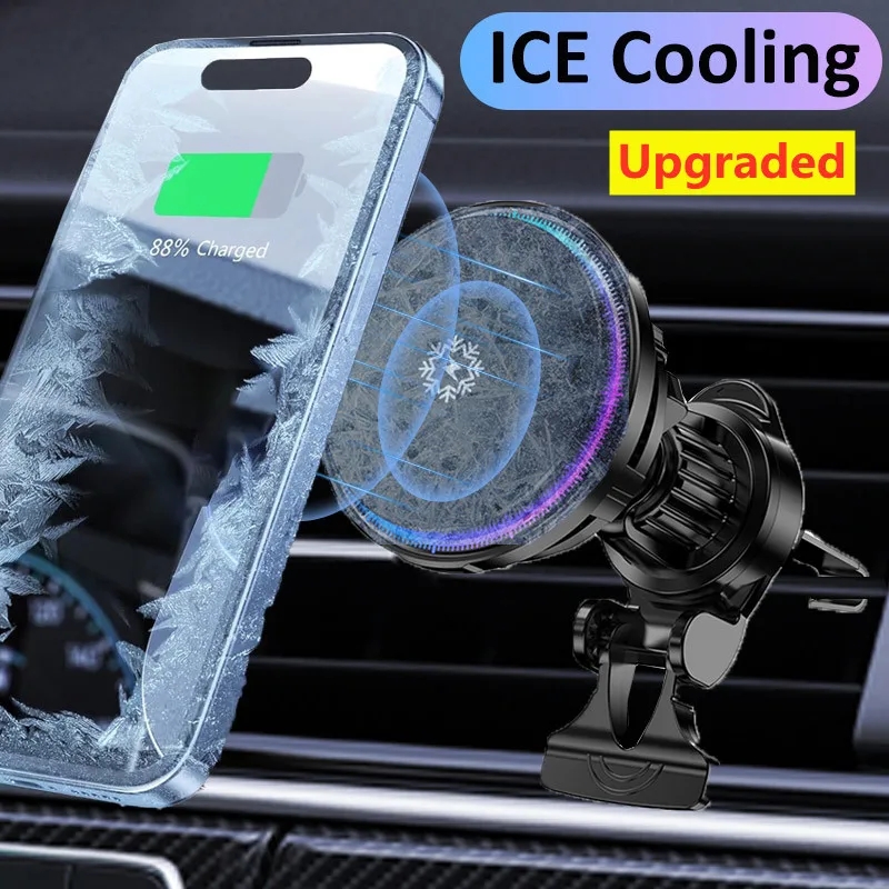 Magnetic Wireless Car Charger Stand Fast Charging Ice Cooling Technology for Quick Phone Charging
