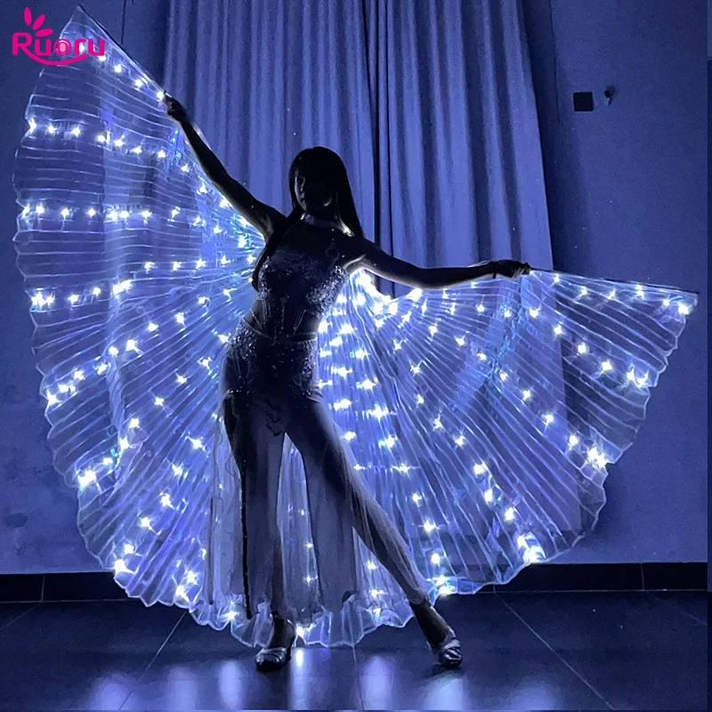 LED Belly Dance Wings with Shining LED Lights Halloween Costume Prop for Adults & Kids