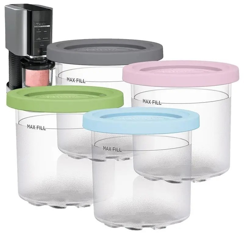 Kitchen Summer Storage Ice Cream Cups, Ice Cream Storage Jars with Sealed Lids, Summer Kitchen Supplies Gadgets