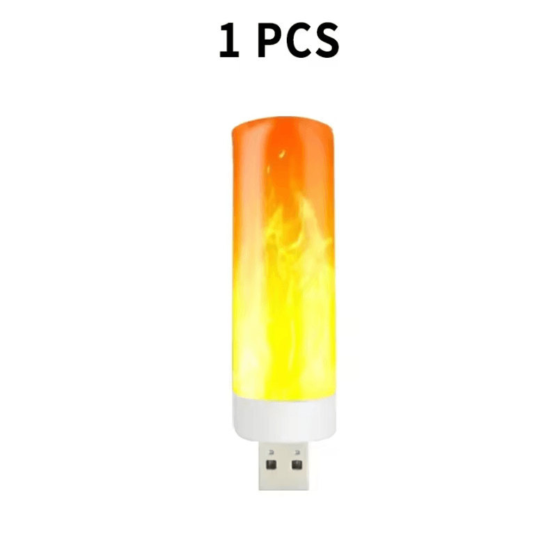 USB LED Flame Light – Dynamic Flickering Fire Effect Atmosphere Bulb