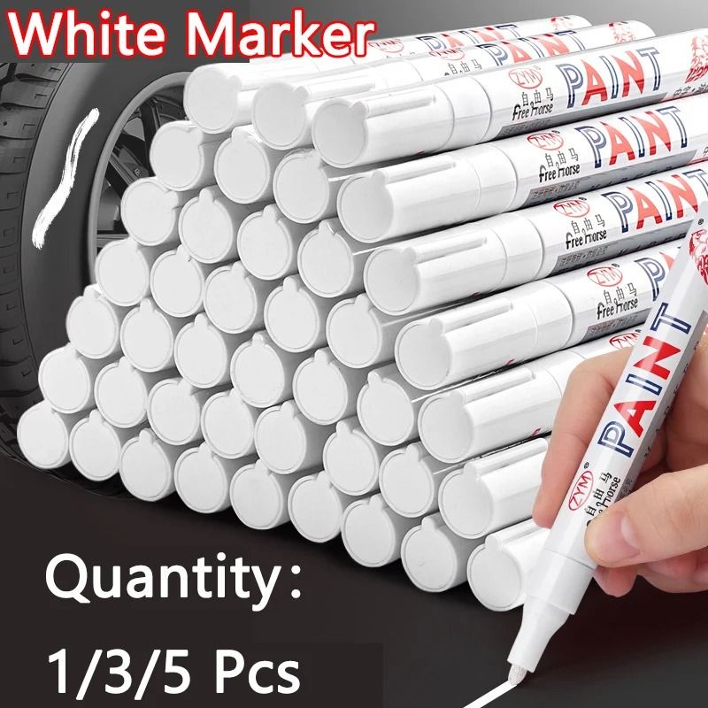 Professional White Marker Pen Set – Waterproof Oily Graffiti & Sketching Tools