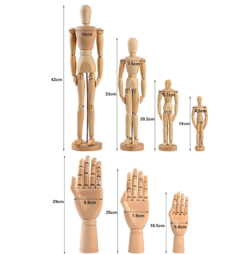 Wooden Artist Mannequin Set – Adjustable Drawing Mannequin Model with Gift Box