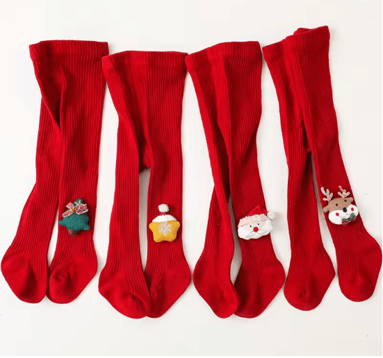 CozyFest Baby Christmas Tights – Soft Knitted baby Christmas tights for Warm Winter Comfort