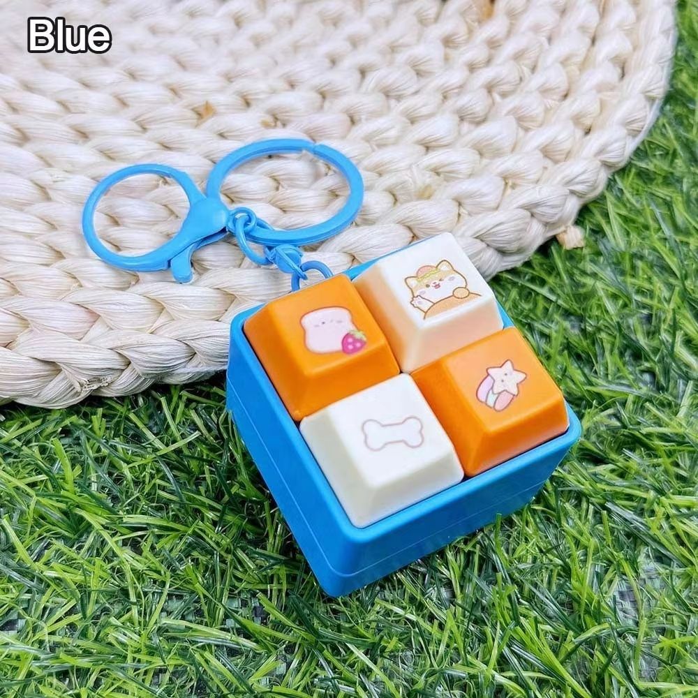 Fun Cartoon Squeeze Music Four-Square Merit Button Keychain
