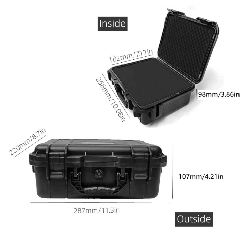 Waterproof Hard Shell Protective Carry Case with Customizable Foam Insert – Shockproof Lockable Tool