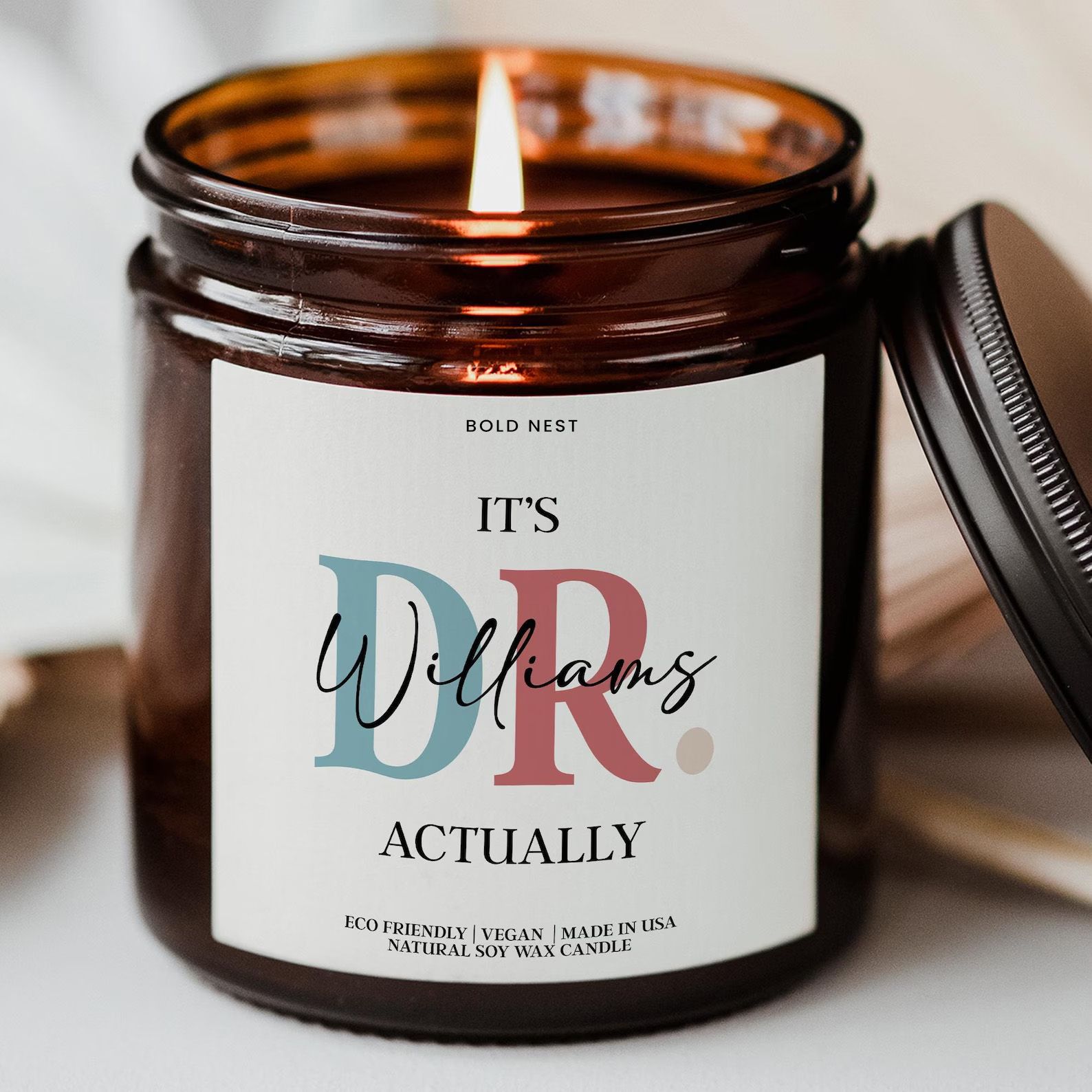 Custom Doctor Candle Gift Medical School Graduation Physician Appreciation Keepsake