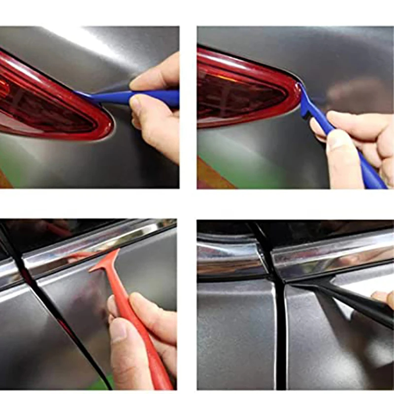 Car Stickers Wrap Vinyl Tools, Car Micro Squeegee Curves Slot Tint Tool Set, Auto Wrapping Film Installing Scraper