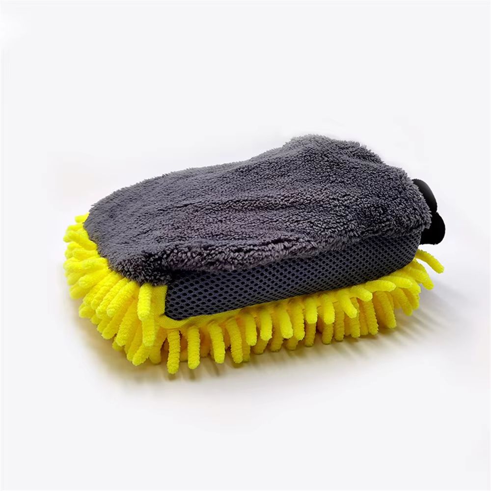Premium Ultra-Plush Microfiber Car Wash Mitt (Double-Sided Chenille Waterproof Glove)