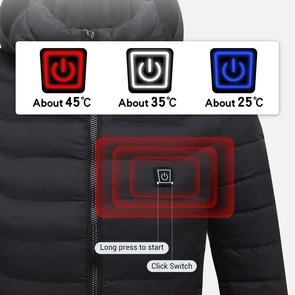 Heated Jacket Men Women USB Self Heated Clothing Warm Winter Coat