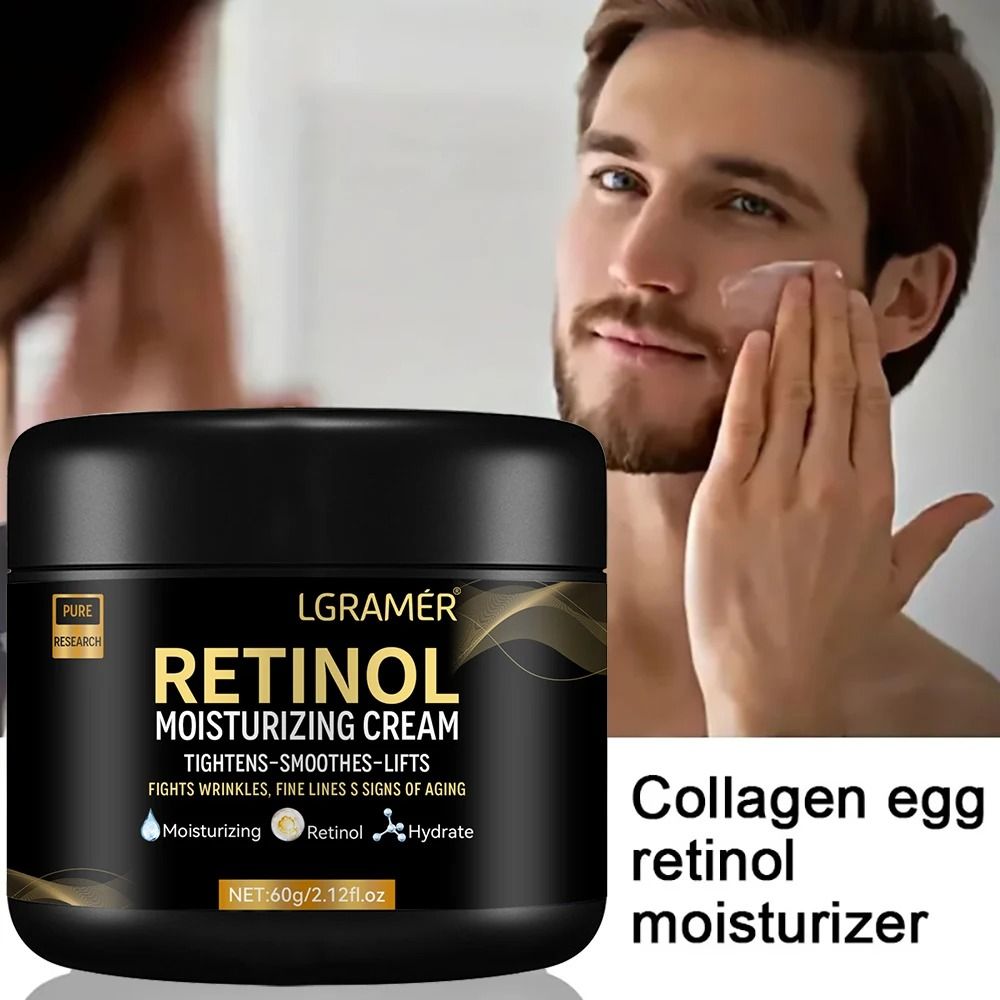 Mens Retinol Face Moisturizer | Anti-Wrinkle & Aging Recovery Cream | Professional Whitening & Pore Shrinking Formula