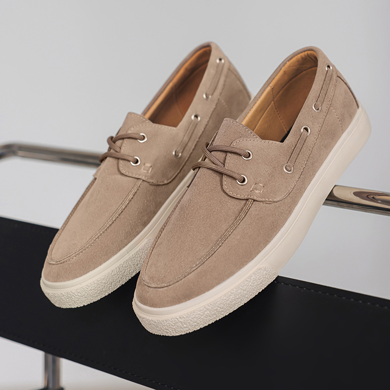 Handmade Suede Genuine Leather Men's Loafers, Fashion Casual Shoes, Slip-on Moccasins for Men