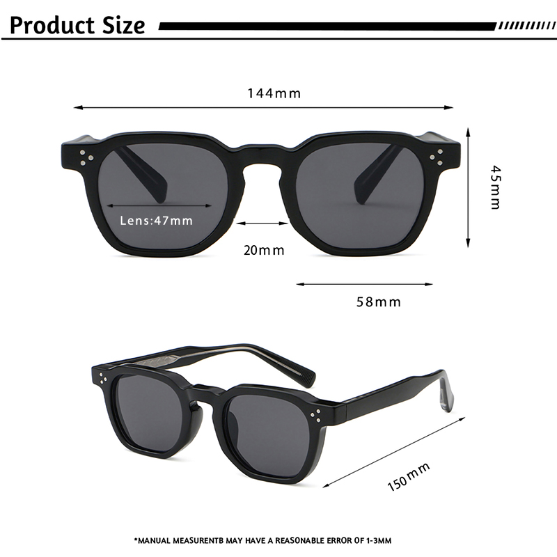 Retro Punk Men Sunglasses Small Frame Square, Personalized Design Sun Glasses for Women Travel, Party, Business Festival