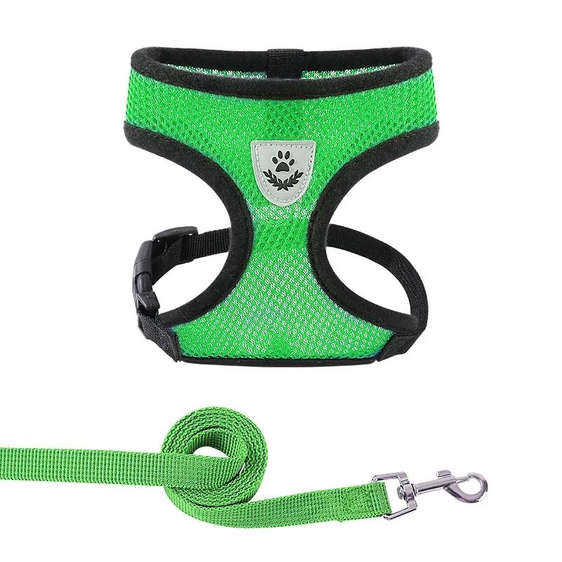 Breathable Pet Harness and Leash Set Adjustable Reflective Vest for Small Dogs and Cats