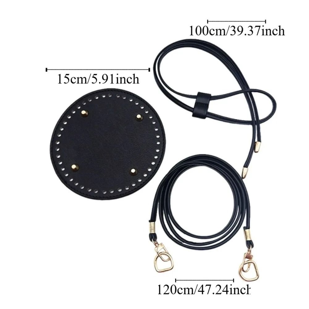 DIY Round PU Leather Crochet Bag Set