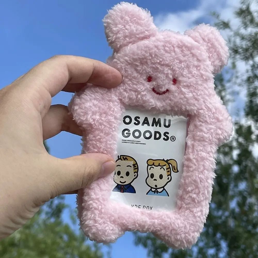 Cute Plush Photocard Holder Cartoon Keychain Photo Card Case