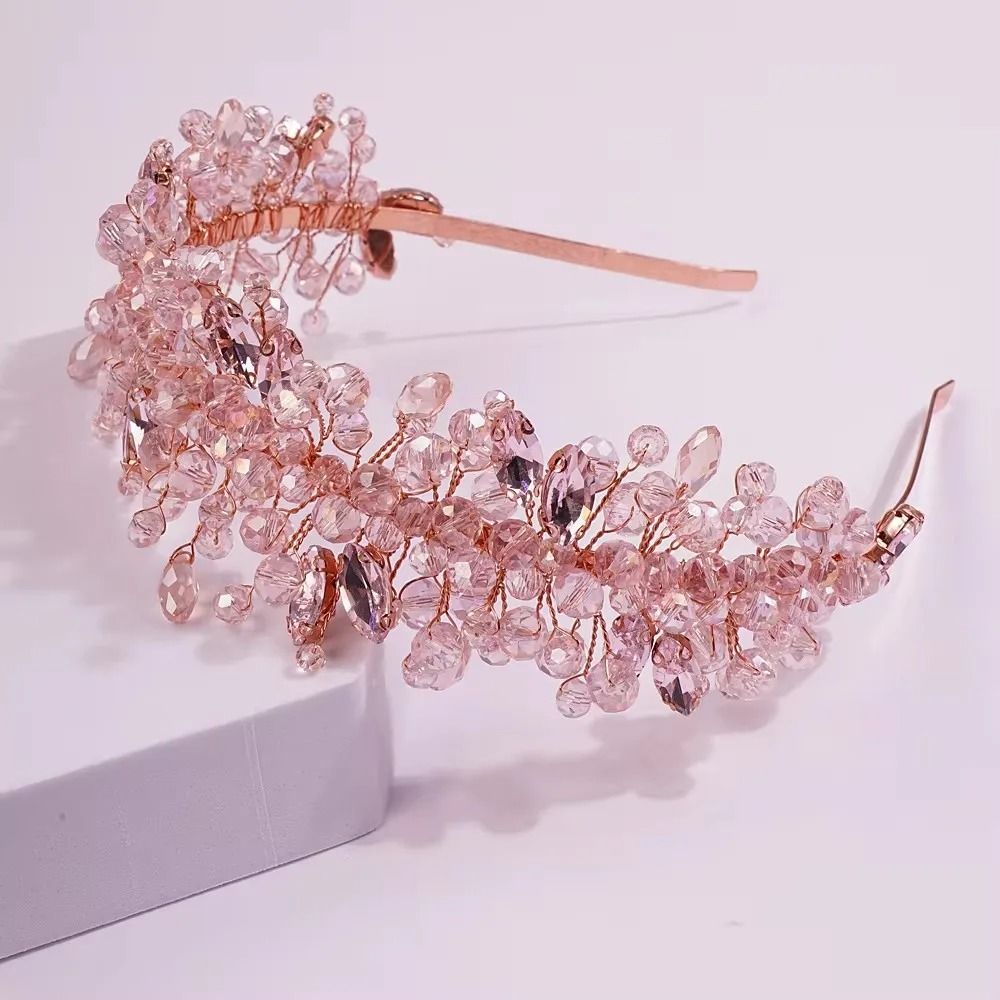 Women Rhinestone Bridal Tiara Headband Handmade