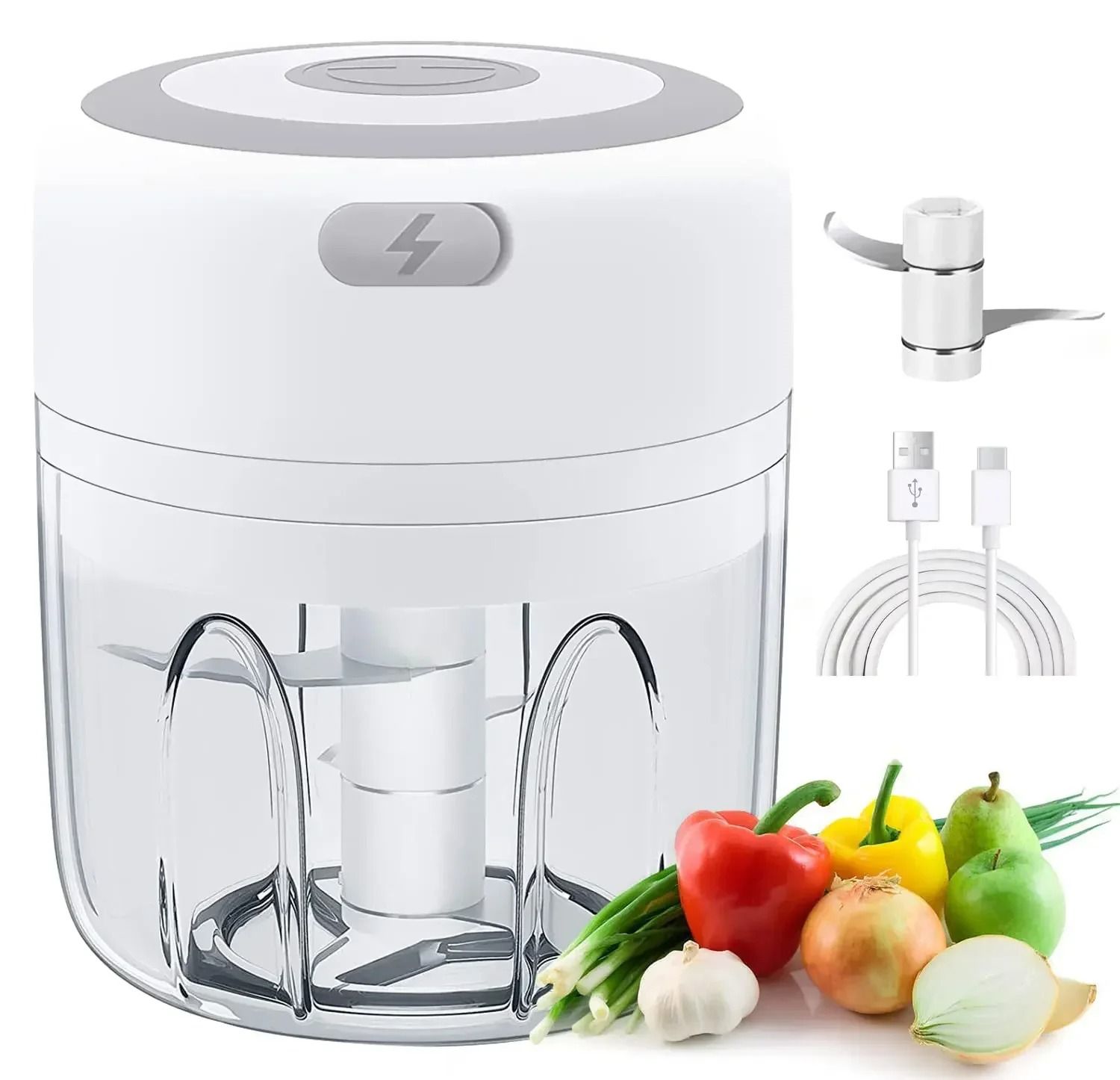 Electric Garlic Chopper USB Rechargeable Mini Food Processor