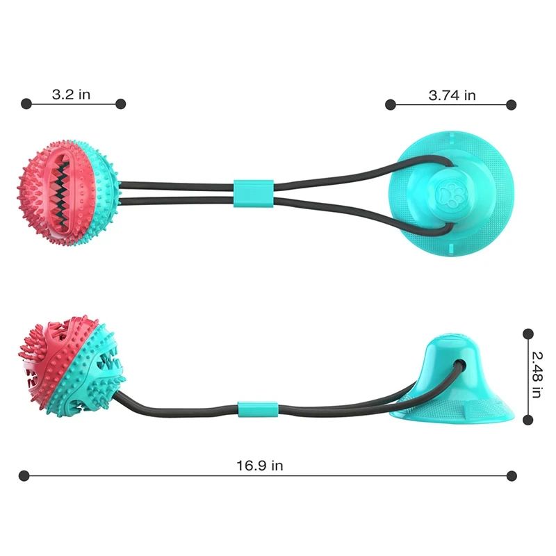 Interactive Suction Cup Dog Chew Ball