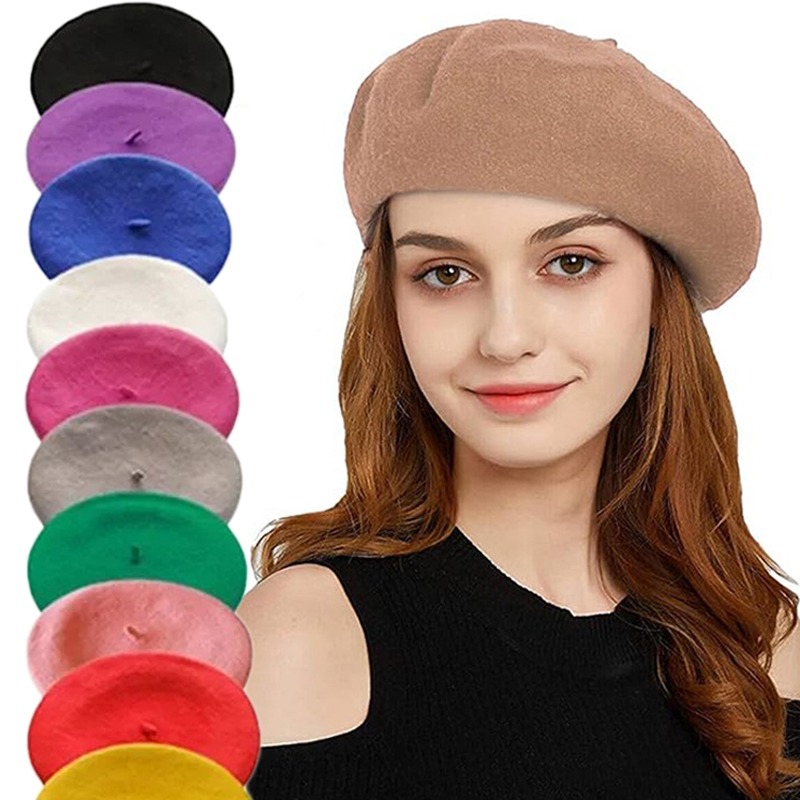 Cozy Vintage Wool Beret for Women, Stylish Winter Fashion Hat